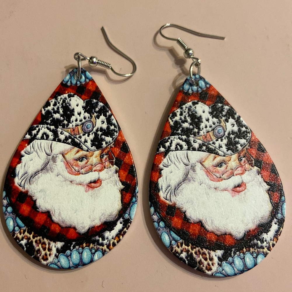 Cowboy Santa Earrings